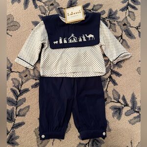 Babeeni New Classic Navy and White Kids Matching Nativity Scene Set